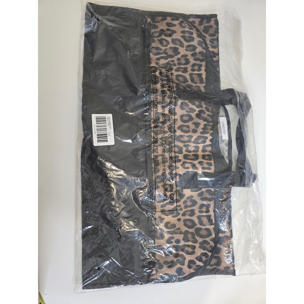 Chico's Garment Bag Women OS Leopard Animal Print Travel Storage Black NWT